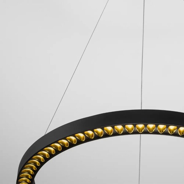 Nova Luce Černé kovové závěsné LED světlo Deos 65 cm