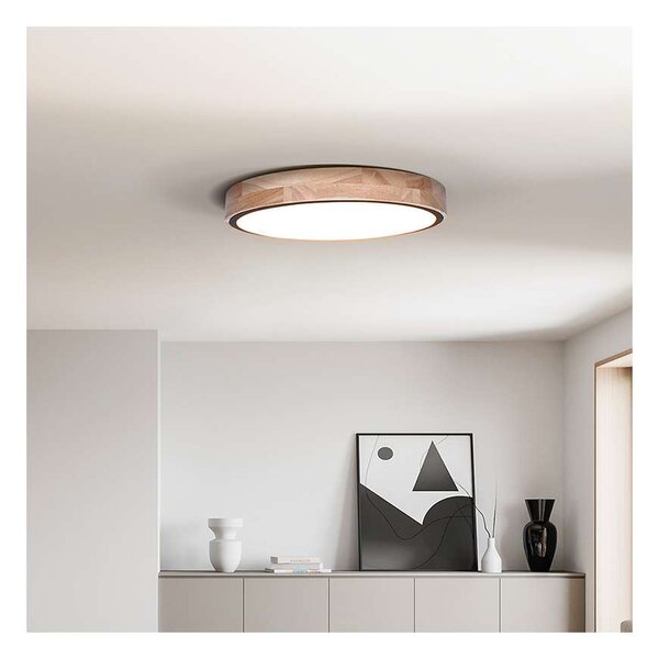 LED stropní světlo s dálkovým ovládáním Iron Oak nastavitelné - průměr 51 cm, hnědá
