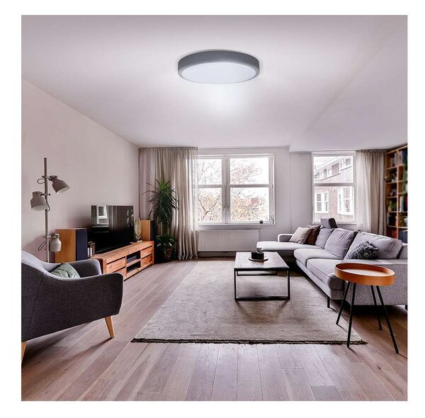 LED stropní světlo s dálkovým ovládáním Grey nastavitelné - průměr 49 cm, šedá