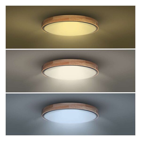LED stropní světlo s dálkovým ovládáním Iron Oak nastavitelné - průměr 40 cm, hnědá