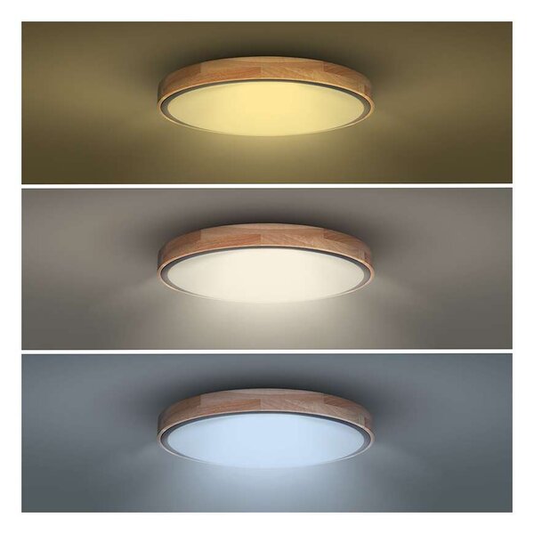 LED stropní světlo s dálkovým ovládáním Iron Oak nastavitelné - průměr 51 cm, hnědá