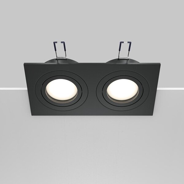 Maytoni Moderní vestavné svítidlo ATOM, 10W, d. 17,5 cm, 2xGU10 Barva: Černá