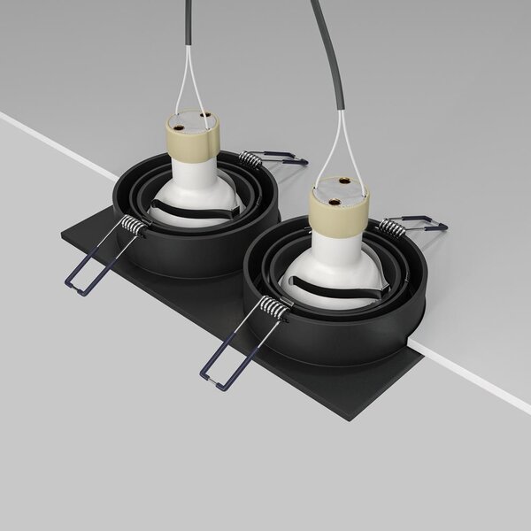 Maytoni Moderní vestavné svítidlo ATOM, 10W, d. 17,5 cm, 2xGU10 Barva: Černá