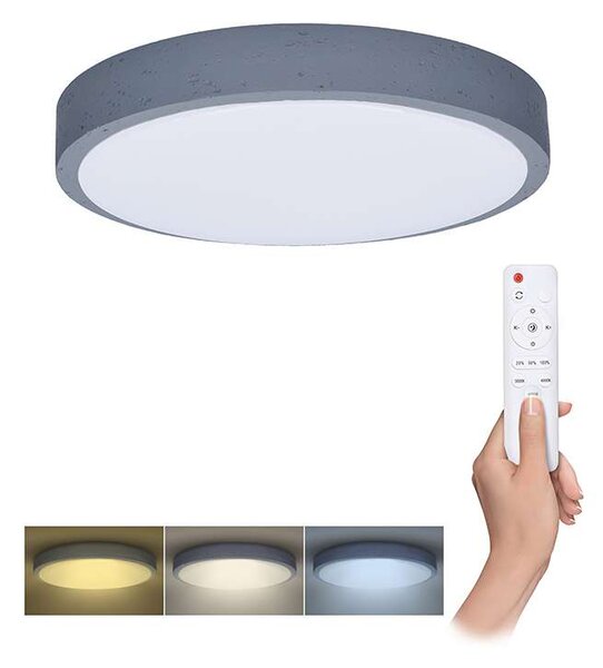 LED stropní světlo s dálkovým ovládáním Grey nastavitelné - průměr 38 cm, šedá