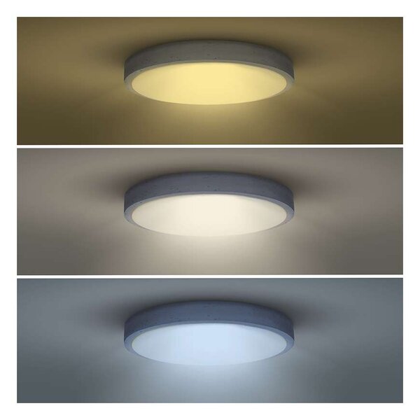 LED stropní světlo s dálkovým ovládáním Grey nastavitelné - průměr 38 cm, šedá