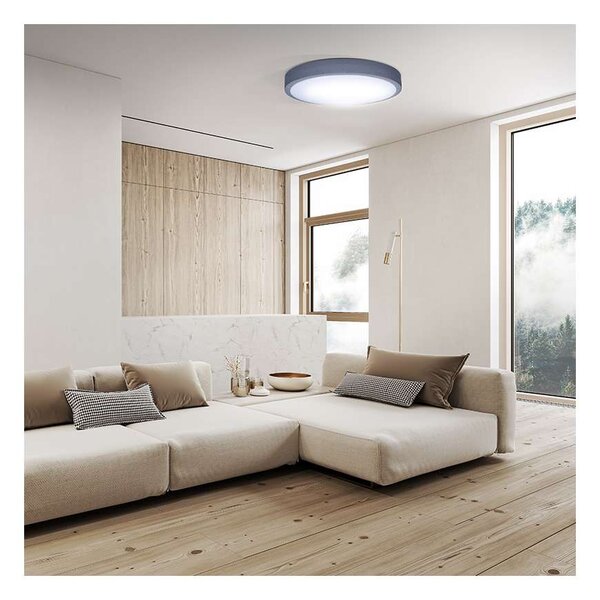 LED stropní světlo s dálkovým ovládáním Grey nastavitelné - průměr 49 cm, šedá