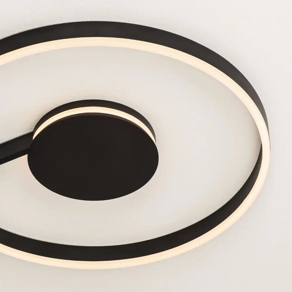 Nova Luce Černé kovové stropní LED světlo Siena 60 cm