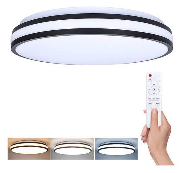LED stropní světlo s dálkovým ovládáním Laskos nastavitelné - průměr 39 cm, černá