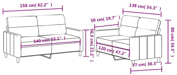 2dílná sedací souprava s poduškami světle šedá textil 3201568