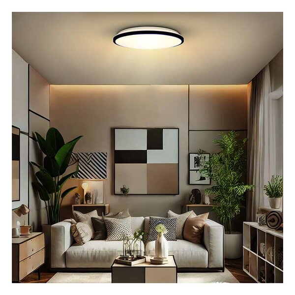LED stropní světlo s dálkovým ovládáním Jamil nastavitelné - průměr 40 cm, černá