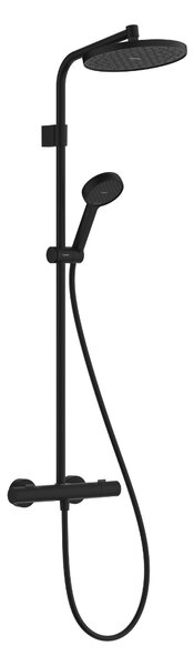 Hansgrohe Activera S - Sprchový systém Showerpipe 240 1jet se sprchovou tyčí Varia s termostatem Ecostat Fine, EcoSmart, černá matná 28078670