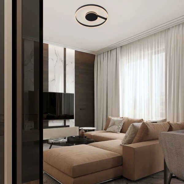 Nova Luce Černé kovové stropní LED světlo Siena 60 cm