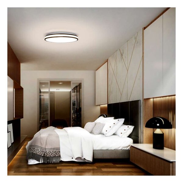 LED stropní světlo s dálkovým ovládáním Laskos nastavitelné - průměr 39 cm, černá