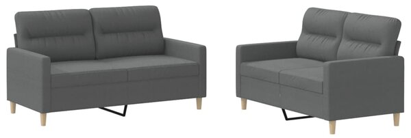 2dílná sedací souprava s poduškami tmavě šedá textil 3201569