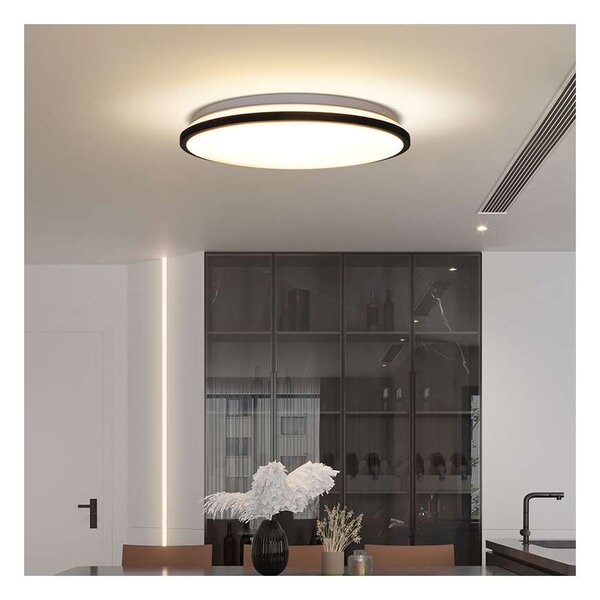 LED stropní světlo s dálkovým ovládáním Jamil nastavitelné - průměr 40 cm, černá