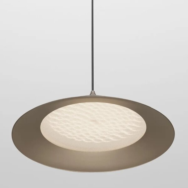 Nova Luce Stříbrnošedé kovové závěsné LED světlo Dario 40 cm