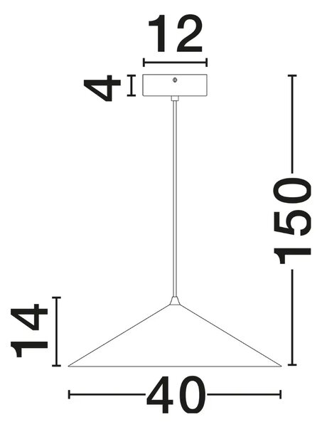 Nova Luce Černé kovové závěsné LED světlo Dario 40 cm