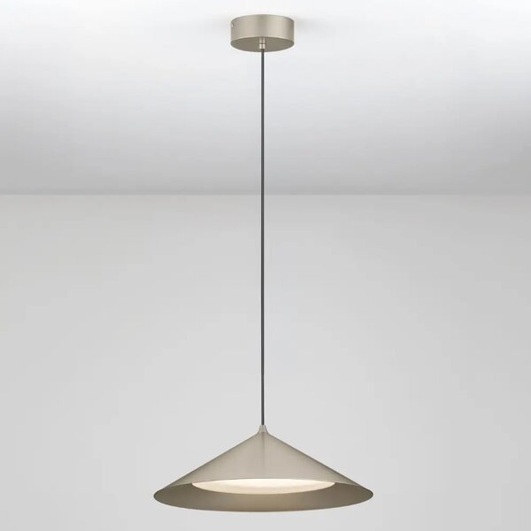 Nova Luce Stříbrnošedé kovové závěsné LED světlo Dario 40 cm