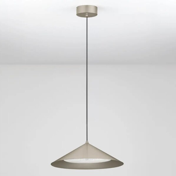 Nova Luce Stříbrnošedé kovové závěsné LED světlo Dario 40 cm