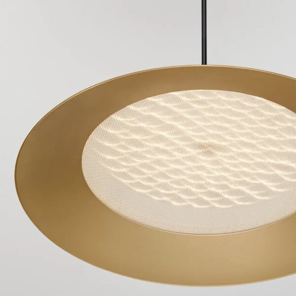 Nova Luce Zlaté kovové závěsné LED světlo Dario 40 cm