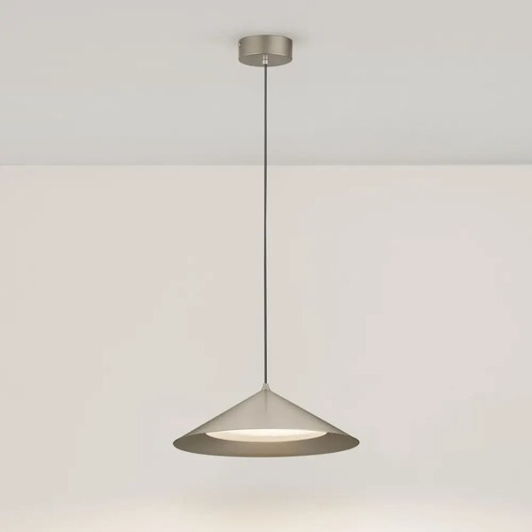 Nova Luce Stříbrnošedé kovové závěsné LED světlo Dario 40 cm