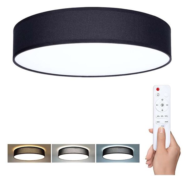 LED stropní světlo s dálkovým ovládáním Penley nastavitelné - průměr 40 cm, černá