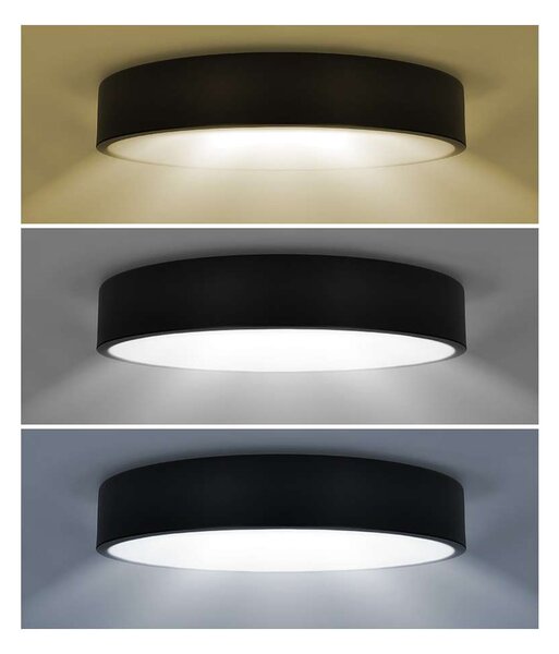 LED stropní světlo s dálkovým ovládáním Lecce nastavitelné, 2300 lm - průměr 30 cm, černá