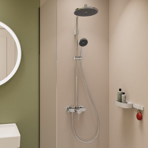 Hansgrohe Activera S - Sprchový systém Showerpipe 240 1jet se sprchovou tyčí Varia s pákovou baterií, EcoSmart, chrom 28875000