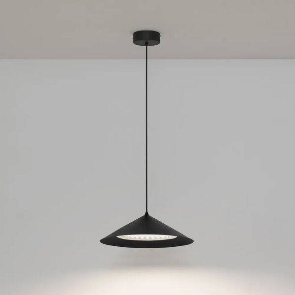Nova Luce Černé kovové závěsné LED světlo Dario 40 cm