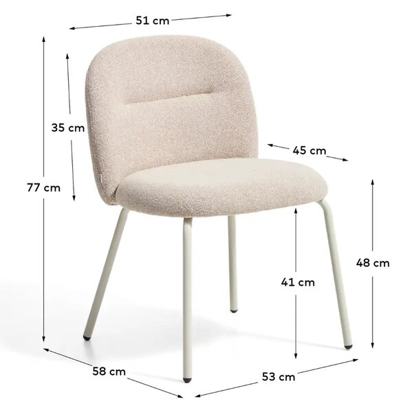 Kave Home Béžová čalouněná jídelní židle Arino