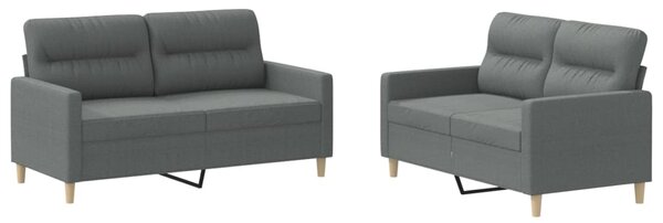 2dílná sedací souprava s poduškami tmavě šedá textil 3201601