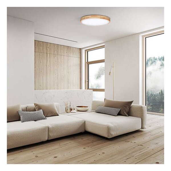 LED stropní světlo s dálkovým ovládáním Solid Oak nastavitelné - průměr 39 cm, hnědá