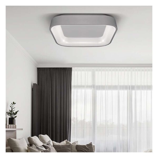 LED stropní světlo s dálkovým ovládáním Treviso - 45 x 45 cm, šedá