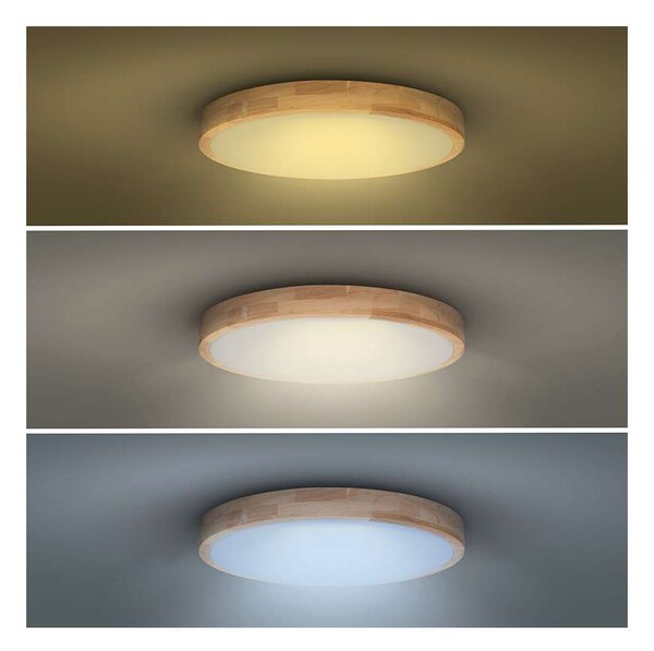 LED stropní světlo s dálkovým ovládáním Solid Oak nastavitelné - průměr 39 cm, hnědá