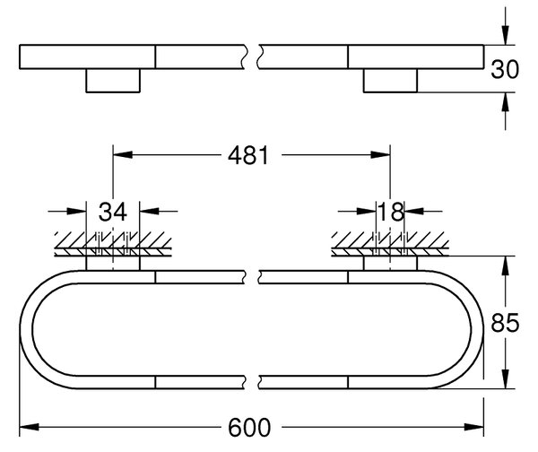 GROHE Selection - Držák na osušky, 600 mm, chrom 41056000