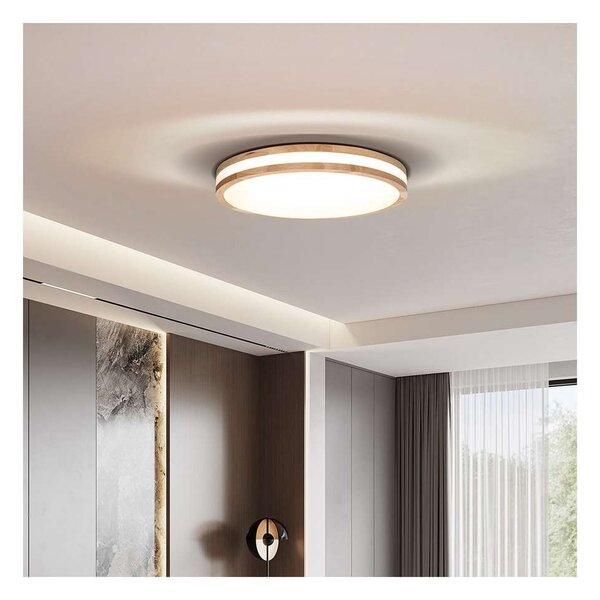 LED stropní světlo s dálkovým ovládáním Woody nastavitelné - průměr 38 cm, hnědá