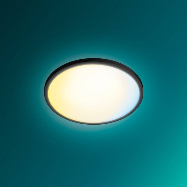 Philips LED stropní svítidlo Superslim, černé, stmívatelné, stmívatelný, Černá, Obývací pokoj / jídelna, Plast