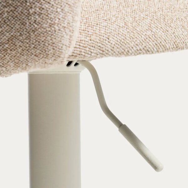 Kave Home Béžová čalouněná barová židle Arino 64-86 cm
