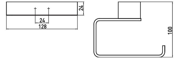 Emco Loft - Držák toaletního papíru bez krytu, nerezová ocel 050001601