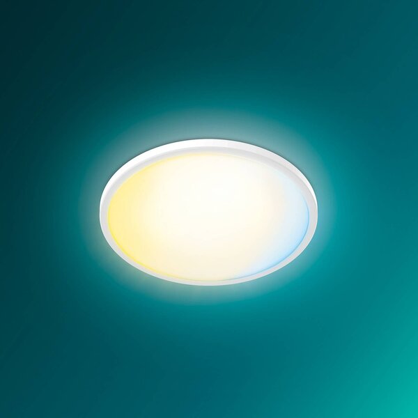 Philips LED stropní svítidlo Superslim, bílé, stmívatelné, stmívatelný, Bílá / opál, Obývací pokoj / jídelna, Plast