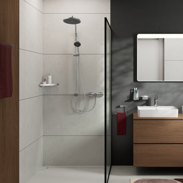 Hansgrohe Activera S - Sprchový systém Showerpipe 240 1jet se sprchovou tyčí Varia, EcoSmart, chrom 28074000