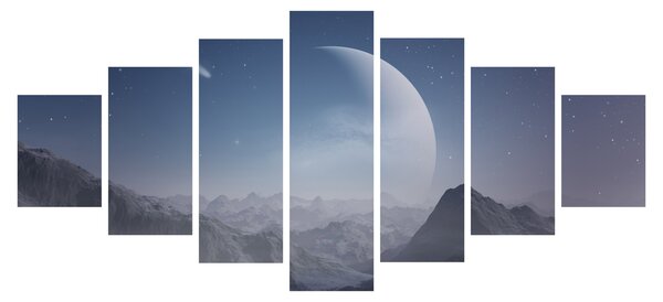 Obraz - Nebe nad skalami (210x100 cm)