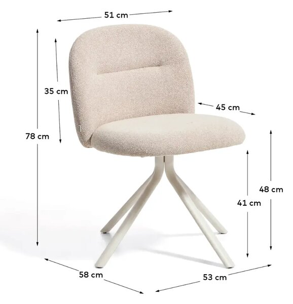 Kave Home Béžová čalouněná konferenční židle Arino