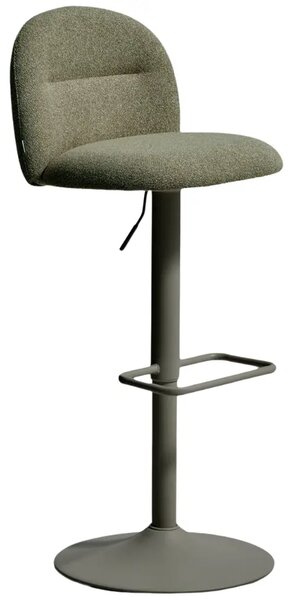 Kave Home Zelená čalouněná barová židle Arino 64-86 cm