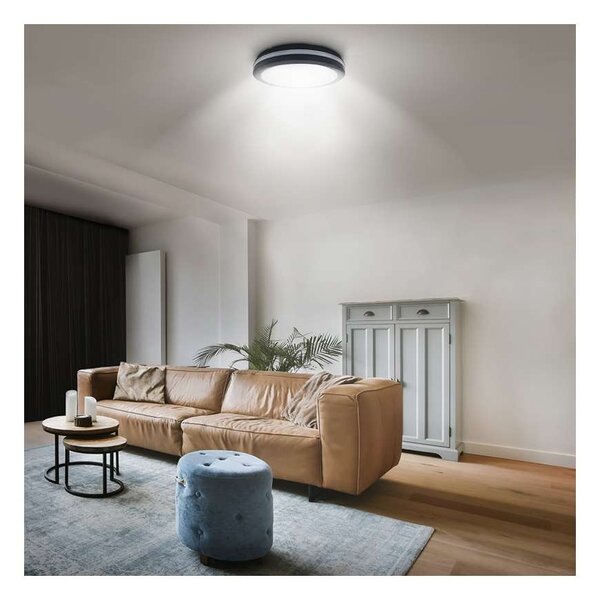 LED stropní světlo WO820 nastavitelné - průměr 30 cm, černá
