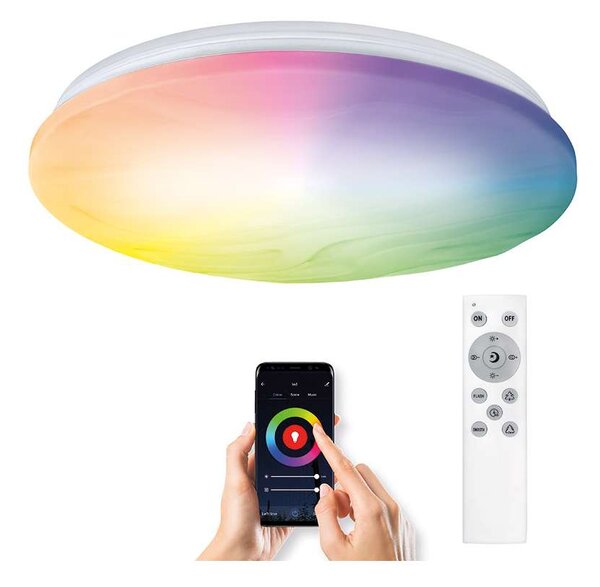 LED stropní světlo Wave RGB + CCT - průměr 38 cm, bílá