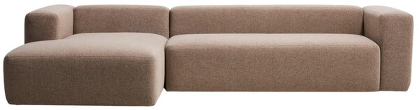 Kave Home Hnědá rohová pohovka Blok 330 cm, levá