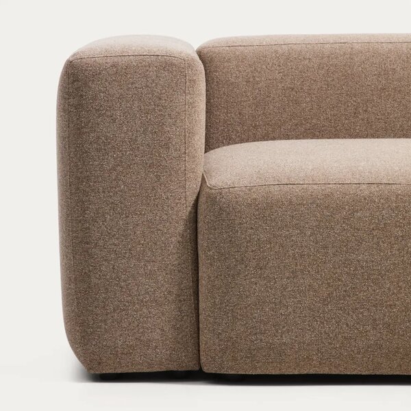 Kave Home Hnědá rohová pohovka Blok 300 cm, pravá