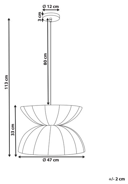 Závěsná lampa DEBONS Umělé hedvábí Bílá