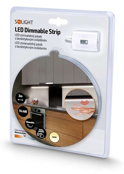 LED světelný pásek WM505 s bezdotykovým ovládáním, 3 m, bílá